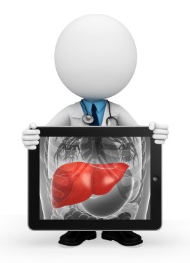 genç doktor karaciğer anatomisi ile