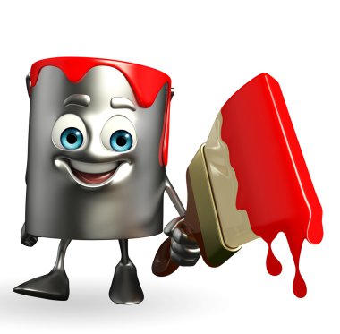 Kova karakter boya fırça ile boya