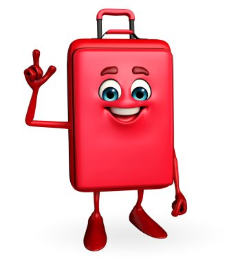 seyahat çantası chatacter işaret ediyor