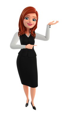 Poz holding ile genç iş kadını