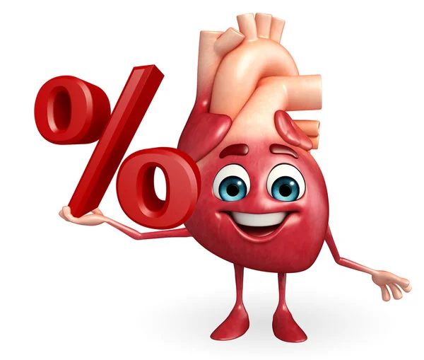 Heart character with Percent sign — Stock Photo, Image