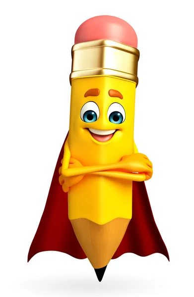 Super Pencil Character — Stock Photo, Image