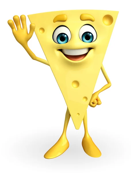 Merhaba poz ile peynir karakter — Stok fotoğraf