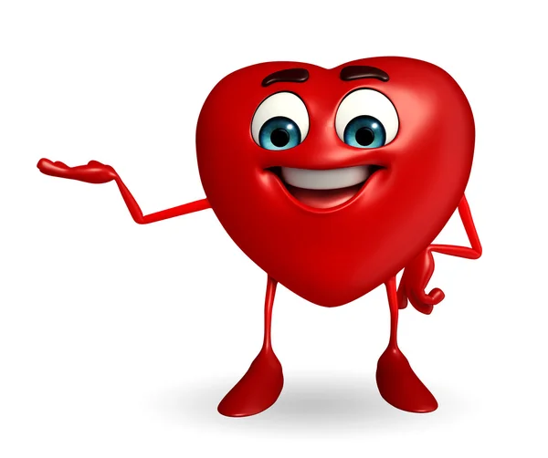 Heart Shape character is presenting — Stock Photo, Image