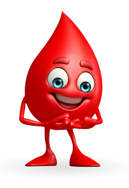 Blood Drop Character with happy pose — Stock Photo, Image