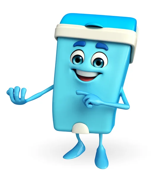 Dustbin Character with holding pose — Stock Photo, Image