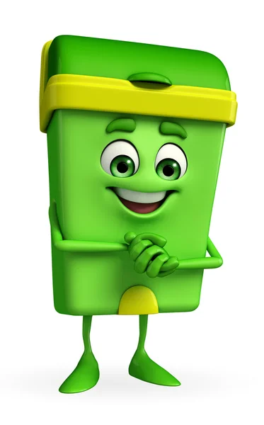 Carácter Dustbin con pose de promesa — Foto de Stock