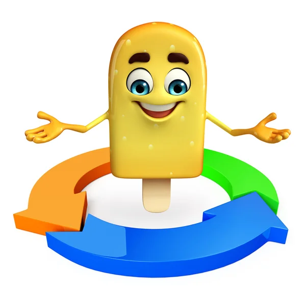 Candy Character With arrow — Stock Photo, Image