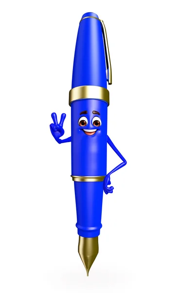 Pen Character with Victory pose — Stock Photo, Image