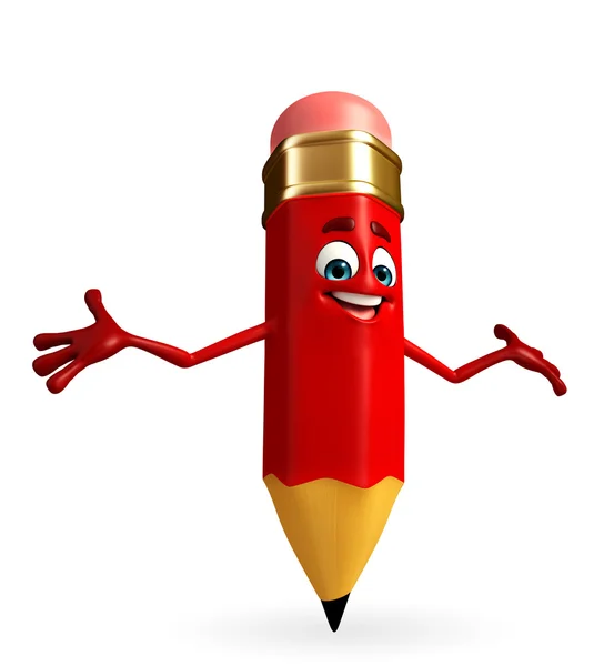 Pencil Character is happy pose — Stock Photo, Image