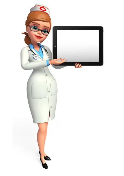 Young Nurse with tab — Stock Photo, Image