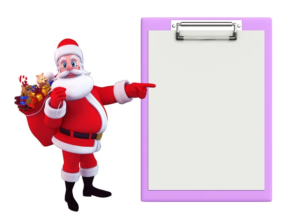 Santa Claus con bloc de notas — Foto de Stock