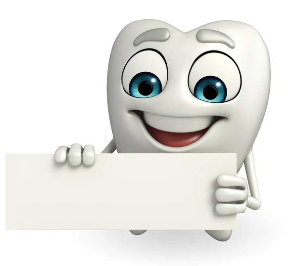 Tänder karaktär med tecken — Stockfoto
