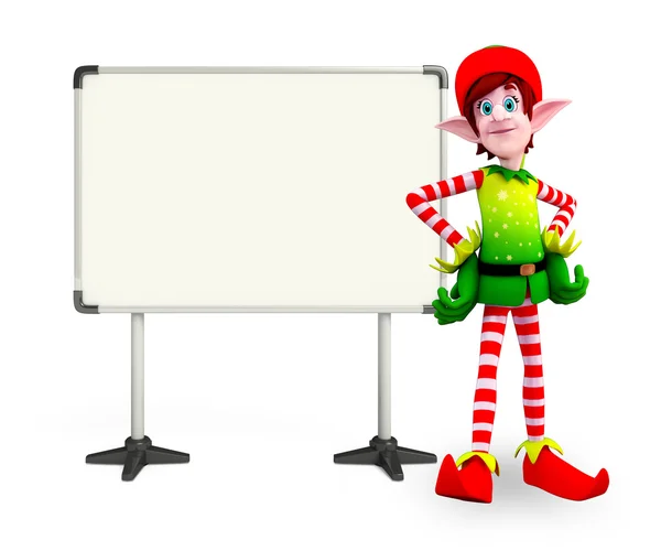 Elves character with display board — Stock Photo, Image