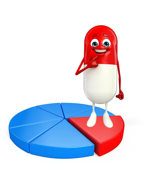 Pill karakter üzleti grafikon — Stock Fotó