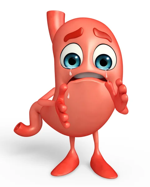 Cartoon Character of stomach is crying — Stock Photo, Image