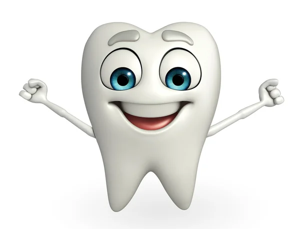 Tanden karakter wordt uitgevoerd — Stockfoto