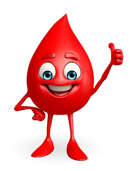 Blood Drop Character with best sign — Stock Photo, Image