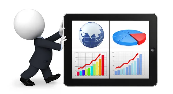 Business Man with business graph — Stock Photo, Image