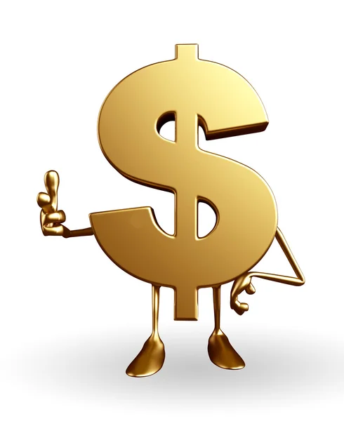 Dollar Character with pointing pose — Stock Photo, Image