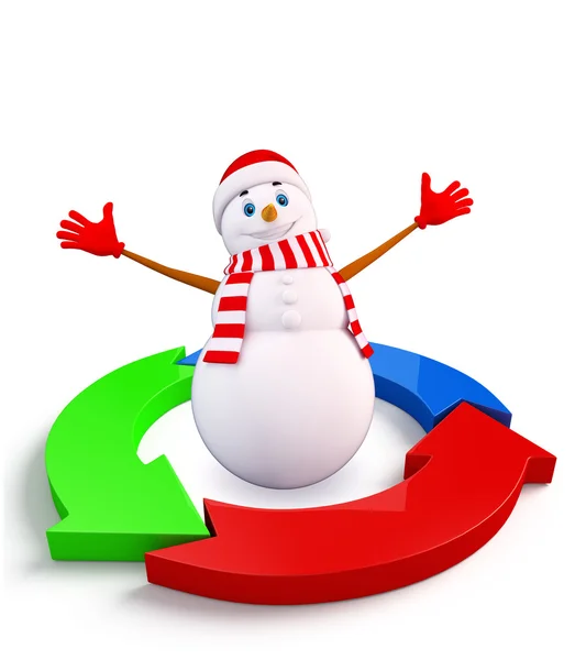 Personagem de boneco de neve com diagrama gráfico — Fotografia de Stock