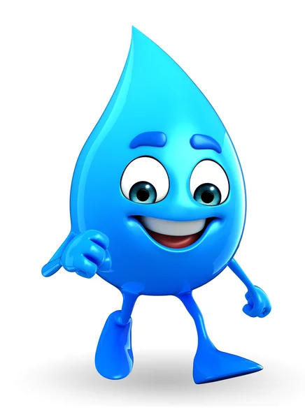 Water Drop Character is walking — Stock Photo, Image