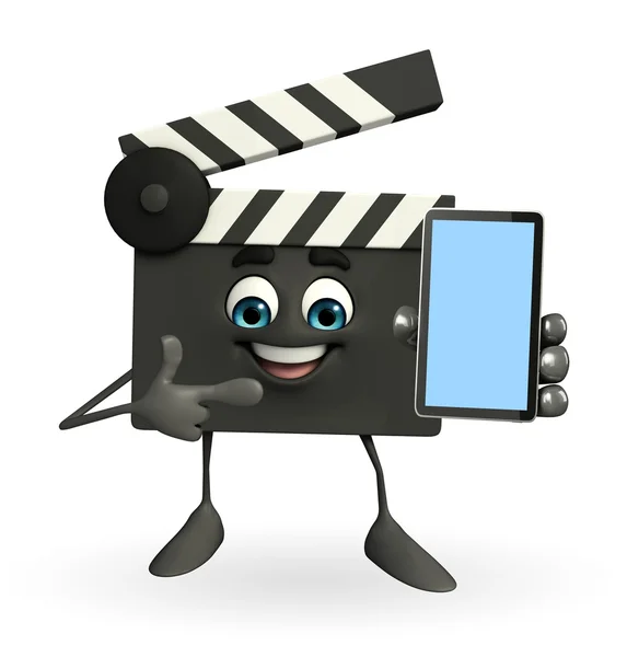 Clapper kurulu karakter ile hareket eden — Stok fotoğraf