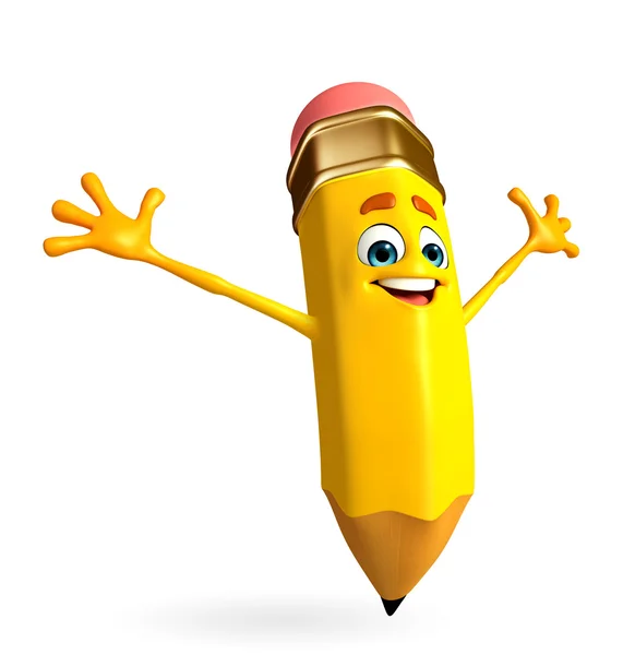 Bleistift-Figur ist glückliche Pose — Stockfoto