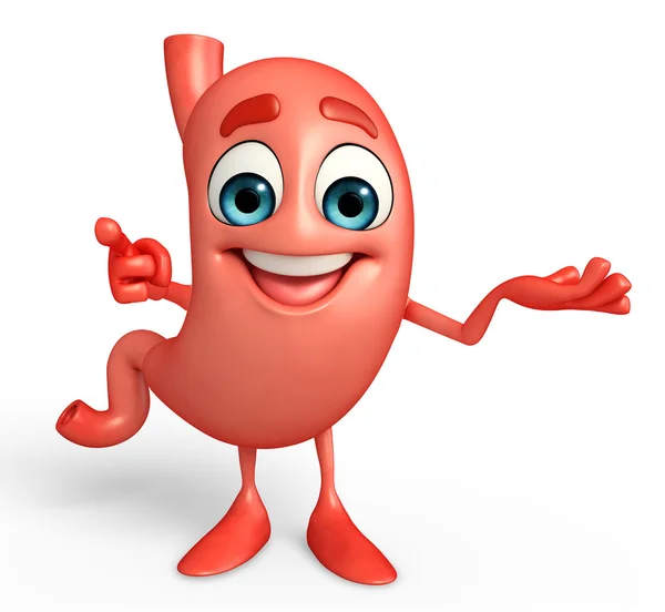 Cartoon Character of stomach with holding pose — Stock Photo, Image