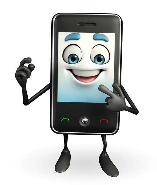 carácter del gabinete computadora con señalador pose — Foto de stock