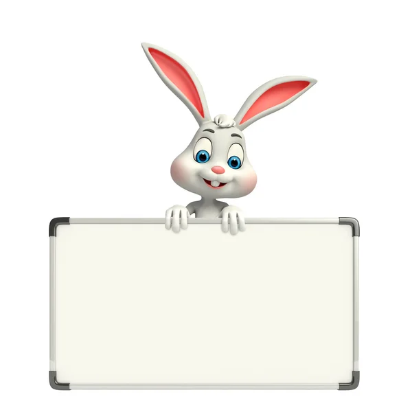Easter Bunny with display board — Stock Photo, Image