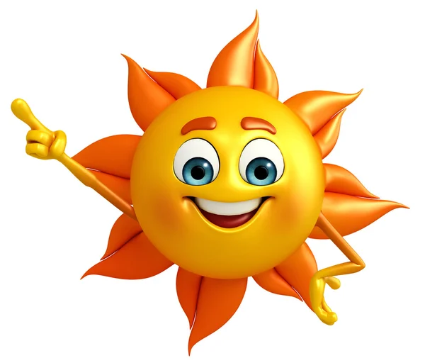 Sun Character is pointing — Stock Photo, Image