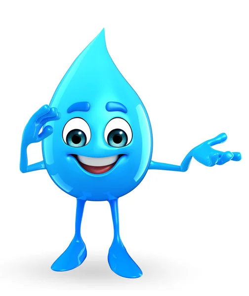 Personagem de gota de água com pose de saudação — Fotografia de Stock