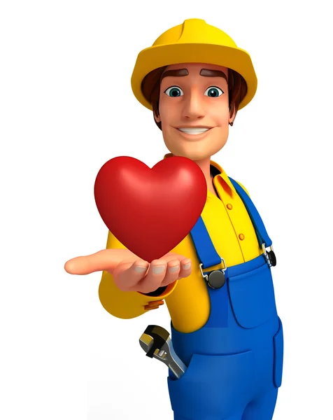 Νέος μηχανικός με καρδιά — Φωτογραφία Αρχείου