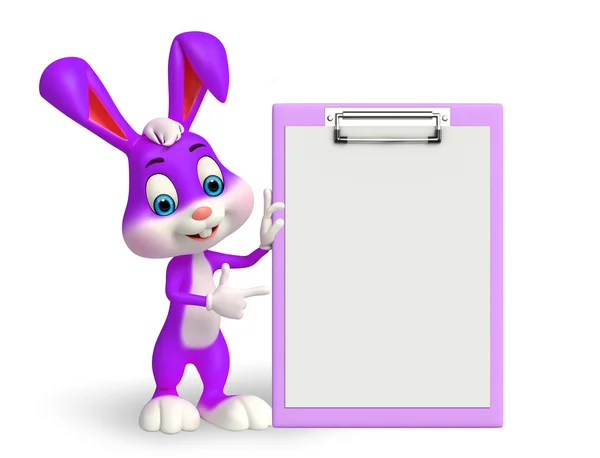 复活节兔子与记事本 — 图库照片