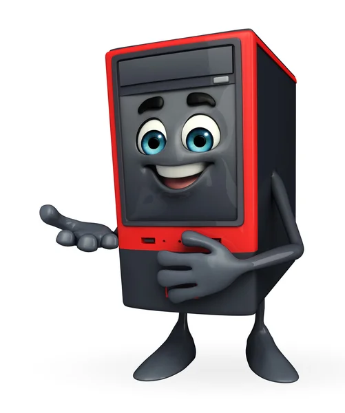 Computer Cabinet Character with holding pose — ストック写真