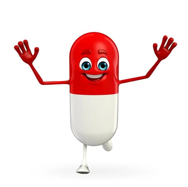 Pill Character is running — Stock Photo, Image