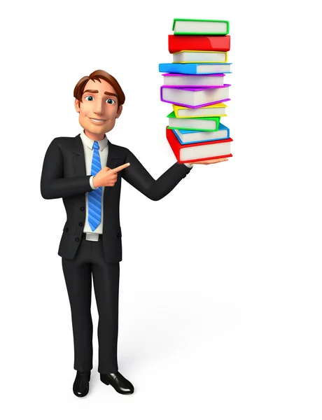 Young Business Man with books — Stock Photo, Image