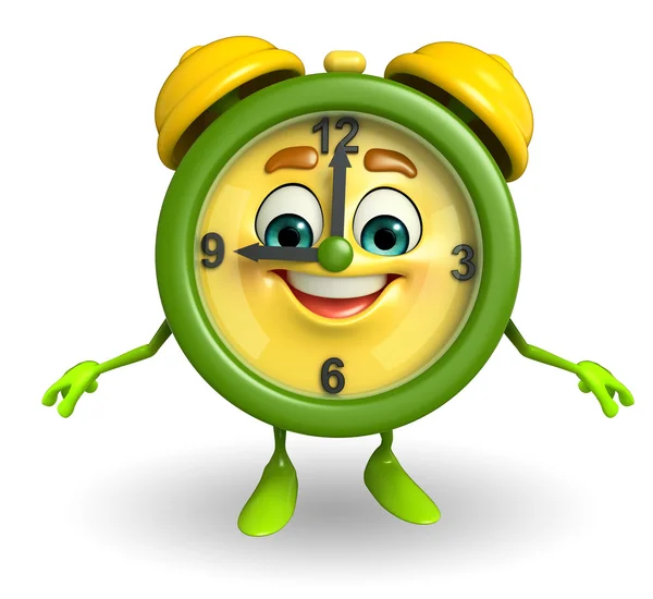 Happy Table clock character — Stock Photo, Image