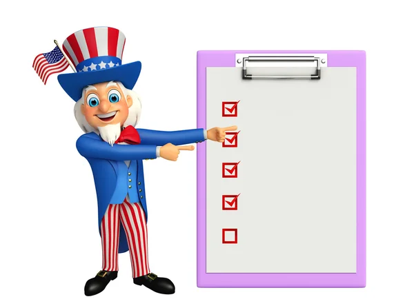 Uncle Sam with notepad — Stock Photo, Image