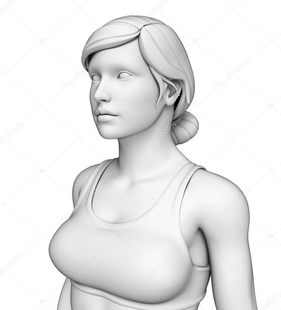 Female upper body artwork