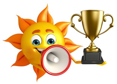 Güneş karakteri ile kupa