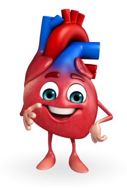 Merhaba poz ile kalp karakter