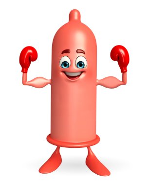 Prezervatif karakteri ile boks eldivenleri