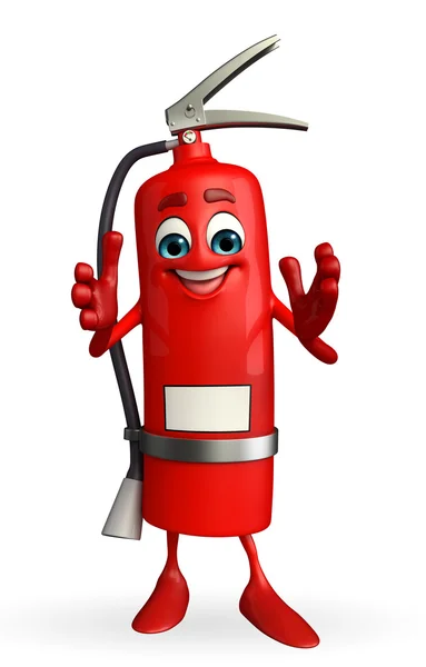 Fire Extinguisher character with clapping pose — Stock Photo, Image