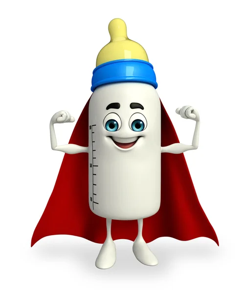 Super Baby Bottle character — Stock Photo, Image