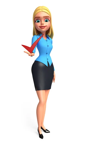 Office kız haklı, İşaretle — Stok fotoğraf