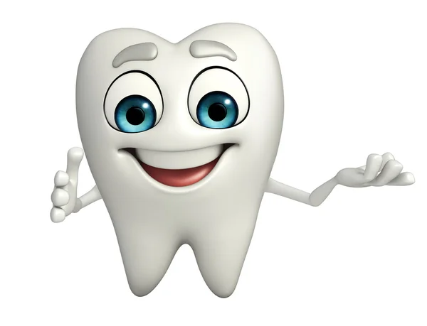 Merhaba poz ile diş karakter — Stok fotoğraf