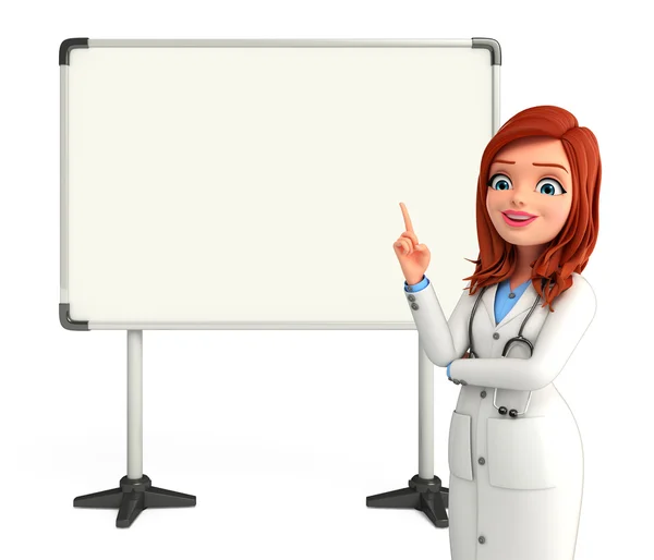 Young Doctor with display board — Stock Photo, Image