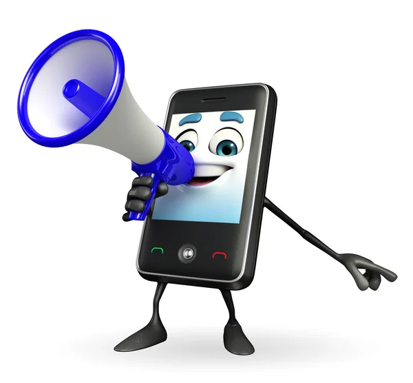 Personagem móvel com alto-falante — Fotografia de Stock